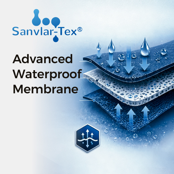 Sanvlar-Tex® 防水袜系统，为 Safetoe 安全鞋提供透气防潮保护