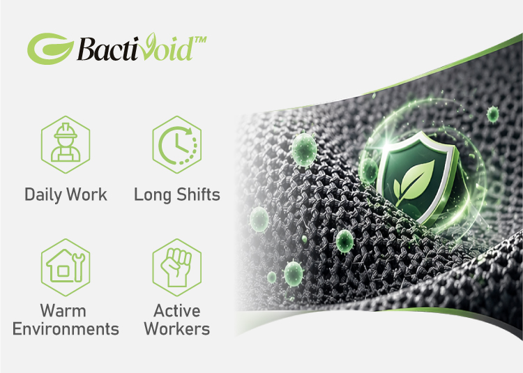 BactiVoid™ 透气抗菌衬里面料可控制异味并提供持久的鞋类舒适感