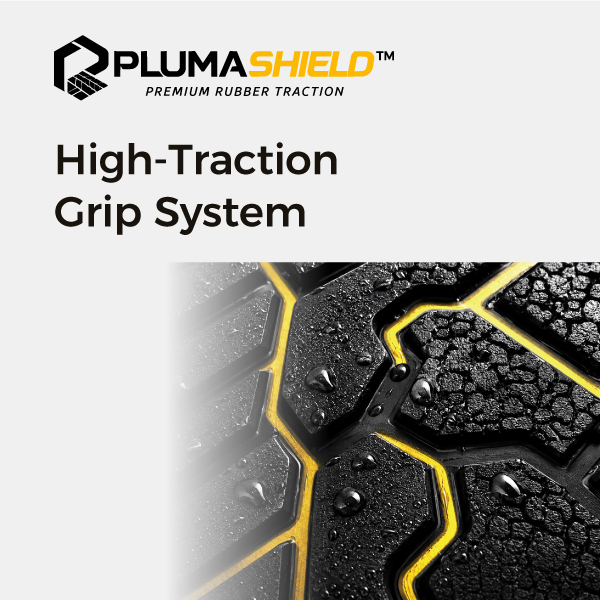 PlumaShield™ 高牵引力外底平台，用于防滑安全鞋